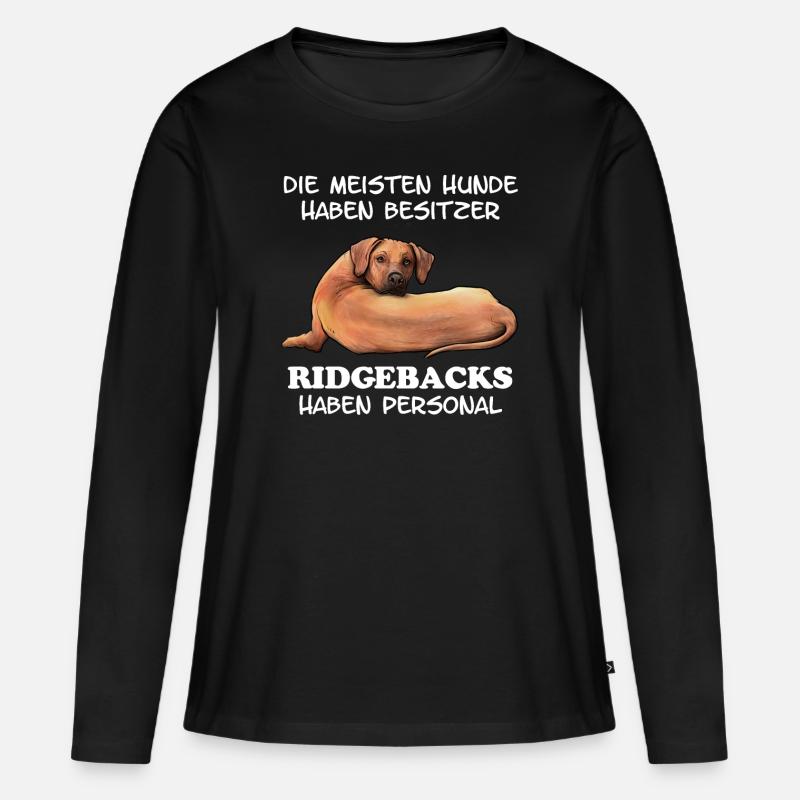 Rhodesian Ridgeback - Frauen Premium Bio Langarmshirt - Schwarz