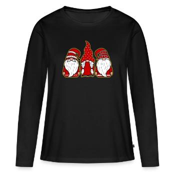 Gnomes gnomes de nains Humour - T-shirt manches longues Premium bio Femme - noir - Devant - Julia (174cm)