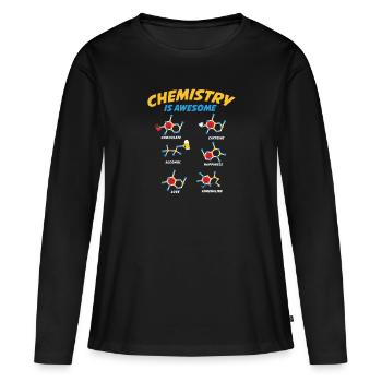 Chemistry Is Awesome - Women's Premium Organic Long Sleeve Shirt - black - Front - Julia (174cm)