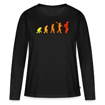 Feuerwehr Evolution - Feuerwehrmann Feuerwehrfrau - Frauen Premium Bio Langarmshirt - Schwarz - Vorne - Julia (174cm)