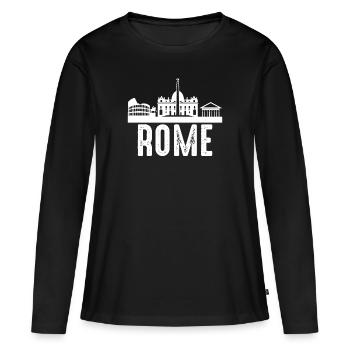 Rome - T-shirt manches longues Premium bio Femme - noir - Devant - Julia (174cm)