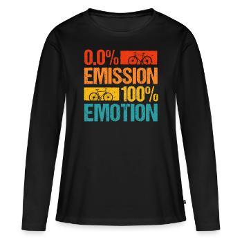 Vélo pas d’émission plein émotion protection de l’environnement - T-shirt manches longues Premium bio Femme - noir - Devant - Julia (174cm)