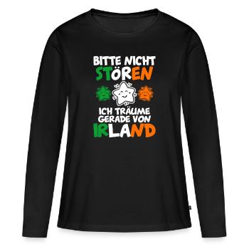 Irland - Frauen Premium Bio Langarmshirt - Schwarz - Vorne - Julia (174cm)