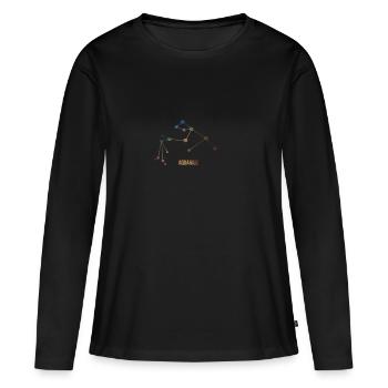 Signe du zodiaque Verseau, Verseau - T-shirt manches longues Premium bio Femme - noir - Devant - Julia (174cm)
