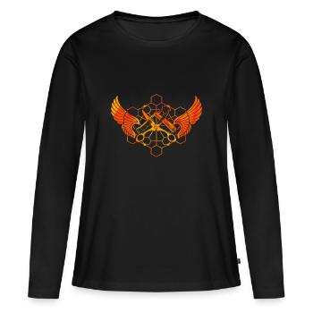 Schere, Rasiermesser - Frauen Premium Bio Langarmshirt - Schwarz - Vorne - Julia (174cm)
