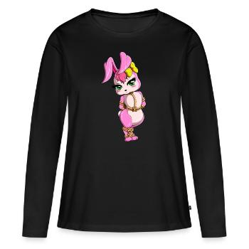 Lapin lapin bdsm la servitude lapin shibari soumis - T-shirt manches longues Premium bio Femme - noir - Devant - Julia (174cm)
