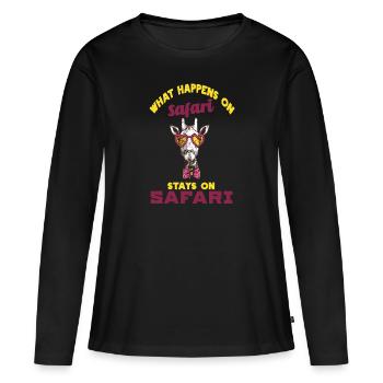 safari - T-shirt manches longues Premium bio Femme - noir - Devant - Julia (174cm)