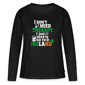 Irland - Frauen Premium Bio Langarmshirt - Schwarz - Vorne - Julia (174cm)
