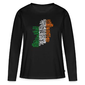 Irland - Frauen Premium Bio Langarmshirt - Schwarz - Vorne - Julia (174cm)