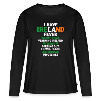 Irland - Frauen Premium Bio Langarmshirt - Schwarz - Vorne - Julia (174cm)