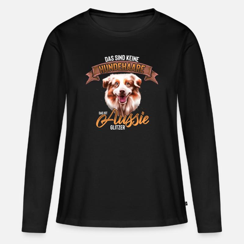 Australian Shepherd Aussie Hund - Frauen Premium Bio Langarmshirt - Schwarz