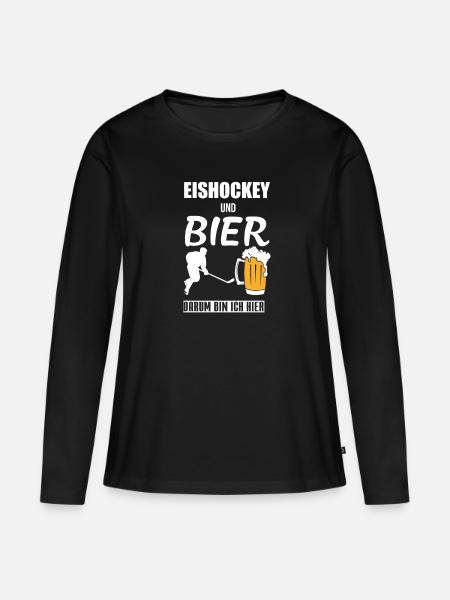 Eishockey - Frauen Premium Bio Langarmshirt - Schwarz