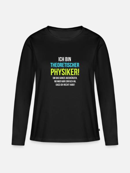 Physik - Frauen Premium Bio Langarmshirt - Schwarz