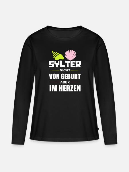 Sylt - Frauen Premium Bio Langarmshirt - Schwarz