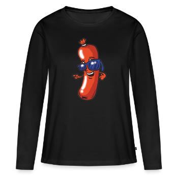 Sucuk Wurst - Frauen Premium Bio Langarmshirt - Schwarz - Vorne - Julia (174cm)