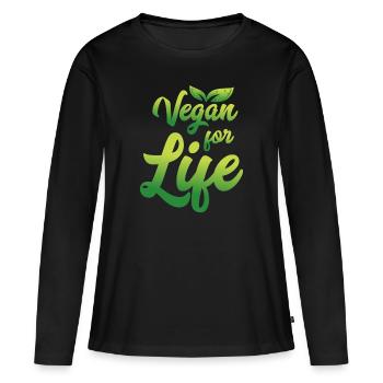 Vegan Vegan for Life - Women's Premium Organic Long Sleeve Shirt - black - Front - Julia (174cm)