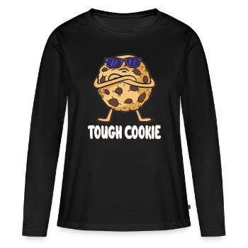 COOKIE TOUGH - T-shirt manches longues Premium bio Femme - noir - Devant - Julia (174cm)