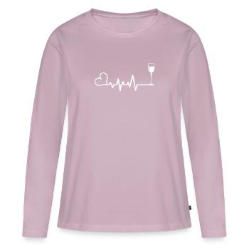 Wine - Women's Premium Organic Long Sleeve Shirt - dusky pink - Front - Julia (174cm)