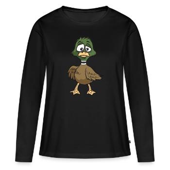 de canard doux - T-shirt manches longues Premium bio Femme - noir - Devant - Julia (174cm)