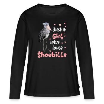 Bec-en-sabre Chère fille oiseau cigogne - T-shirt manches longues Premium bio Femme - noir - Devant - Julia (174cm)