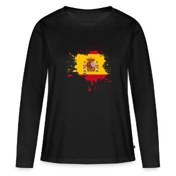 Spanien - Frauen Premium Bio Langarmshirt - Schwarz - Vorne - Julia (174cm)