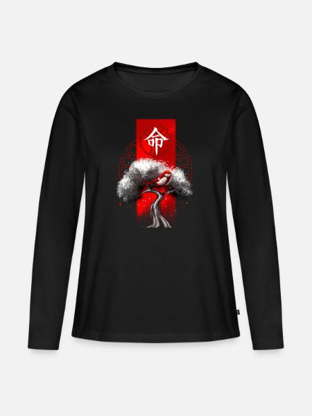 Asian Koi Geisha Japan - Women's Premium Organic Long Sleeve Shirt - black
