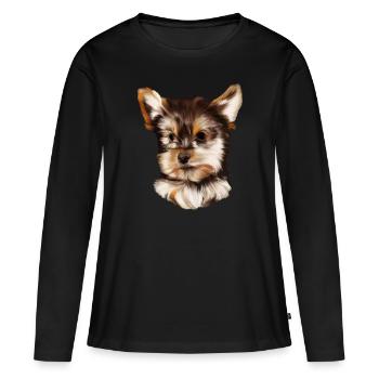 Yorkshire Terrier - Women's Premium Organic Long Sleeve Shirt - black - Front - Julia (174cm)