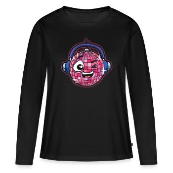 Boule disco Humour drôle de boule disco - T-shirt manches longues Premium bio Femme - noir - Devant - Julia (174cm)