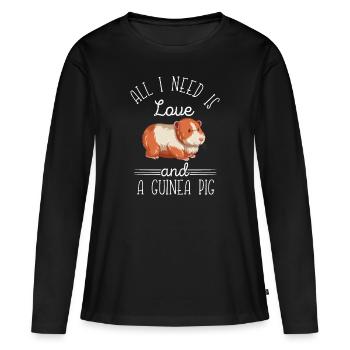 Cochon d'Inde - T-shirt manches longues Premium bio Femme - noir - Devant - Julia (174cm)