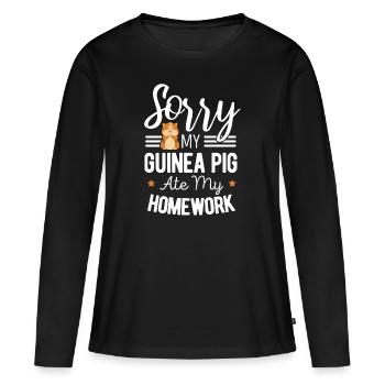 Cochon d'Inde - T-shirt manches longues Premium bio Femme - noir - Devant - Julia (174cm)