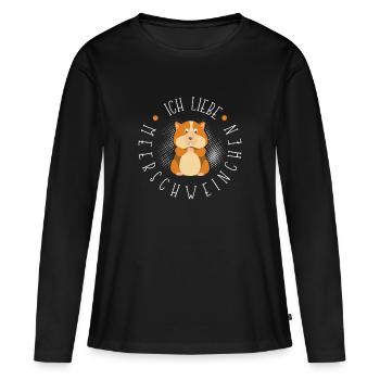 Cochon d'Inde - T-shirt manches longues Premium bio Femme - noir - Devant - Julia (174cm)