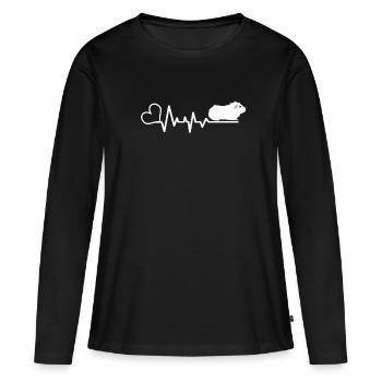 Cochon d'Inde - T-shirt manches longues Premium bio Femme - noir - Devant - Julia (174cm)