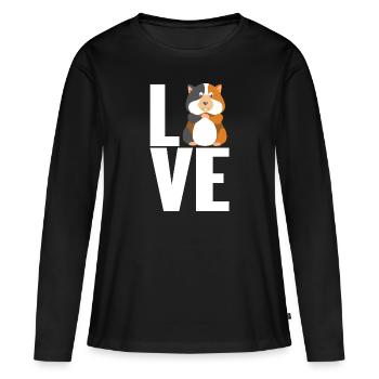 Cochon d'Inde - T-shirt manches longues Premium bio Femme - noir - Devant - Julia (174cm)