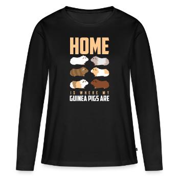 Cochon d'Inde - T-shirt manches longues Premium bio Femme - noir - Devant - Julia (174cm)