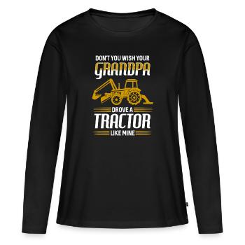 Traktor - Frauen Premium Bio Langarmshirt - Schwarz - Vorne - Julia (174cm)