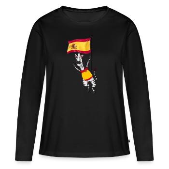 Spanien - Frauen Premium Bio Langarmshirt - Schwarz - Vorne - Julia (174cm)
