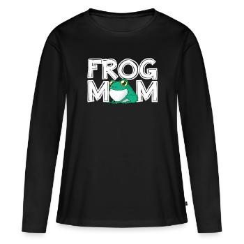 Frog Mom Mother's Day Gift Frog Mom Ladies - Women's Premium Organic Long Sleeve Shirt - black - Front - Julia (174cm)