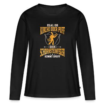 Schornsteinfeger - Frauen Premium Bio Langarmshirt - Schwarz - Vorne - Julia (174cm)