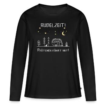 Wohnwagen Rudelzeit Pfötchen Camping Geschenk - Frauen Premium Bio Langarmshirt - Schwarz - Vorne - Julia (174cm)