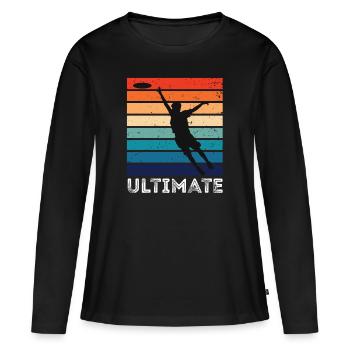 Frisbee - T-shirt manches longues Premium bio Femme - noir - Devant - Julia (174cm)