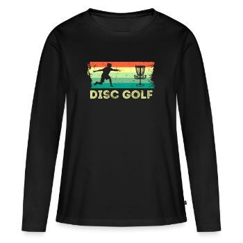 Frisbee - T-shirt manches longues Premium bio Femme - noir - Devant - Julia (174cm)