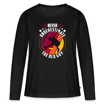 Frisbee - T-shirt manches longues Premium bio Femme - noir - Devant - Julia (174cm)