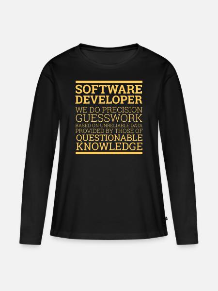 "Software Developer" | Programmierer - Frauen Premium Bio Langarmshirt - Schwarz