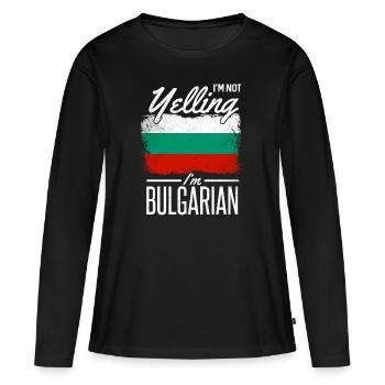 Bulgarie - T-shirt manches longues Premium bio Femme - noir - Devant - Julia (174cm)