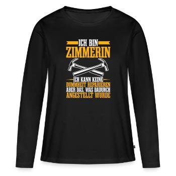Handwerk Werkzeug Handwerkerin Zimmerin Geschenk - Frauen Premium Bio Langarmshirt - Schwarz - Vorne - Julia (174cm)