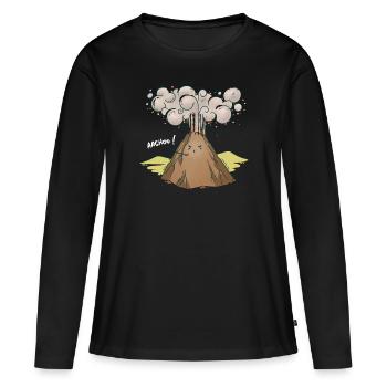 Vulkan - Frauen Premium Bio Langarmshirt - Schwarz - Vorne - Julia (174cm)
