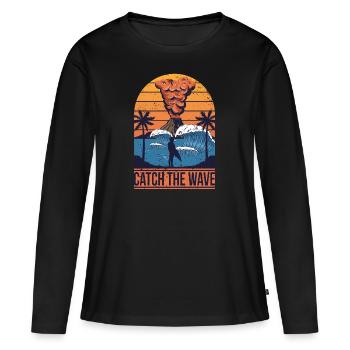 Vulkan - Frauen Premium Bio Langarmshirt - Schwarz - Vorne - Julia (174cm)