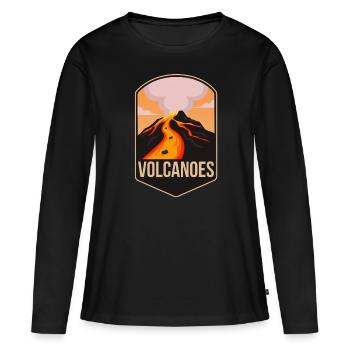 Vulkan - Frauen Premium Bio Langarmshirt - Schwarz - Vorne - Julia (174cm)