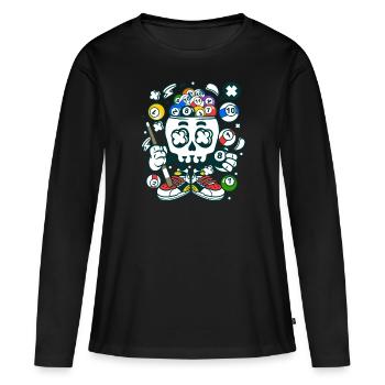 Billard - Frauen Premium Bio Langarmshirt - Schwarz - Vorne - Julia (174cm)