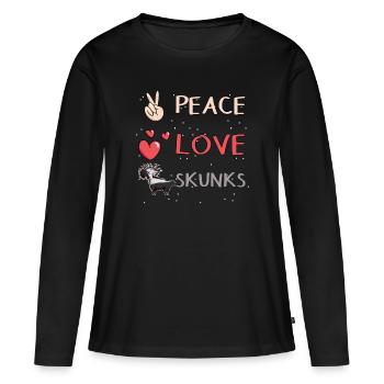 Le putois Love Skunks - T-shirt manches longues Premium bio Femme - noir - Devant - Julia (174cm)